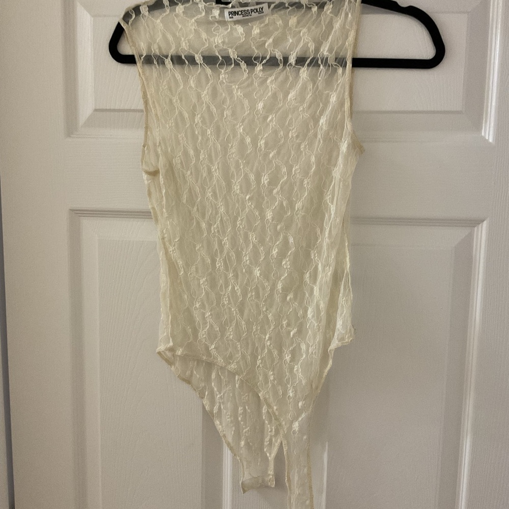 Princess Polly Lace Cream Bodysuit